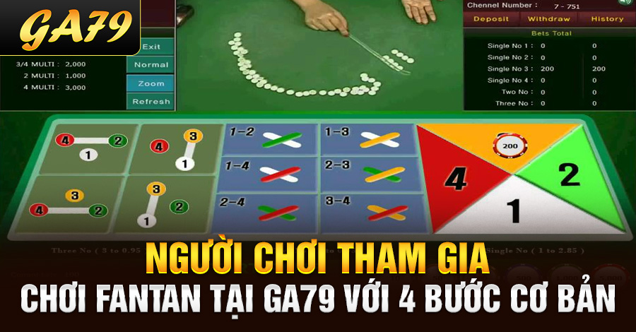 Người chơi tham gia chơi Fantan tại Ga79 với 4 bước cơ bản